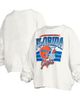 PRESSBOX Women's Pressbox White Florida Gators Janice Retro Logo Oversized Pullover Sweatshirt  - 1