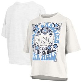 PRESSBOX Women's Pressbox White North Carolina Tar Heels Harmony Oversized T-Shirt 