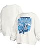 PRESSBOX Women's Pressbox White North Carolina Tar Heels Janice Retro Logo Oversized Pullover Sweatshirt  - 1