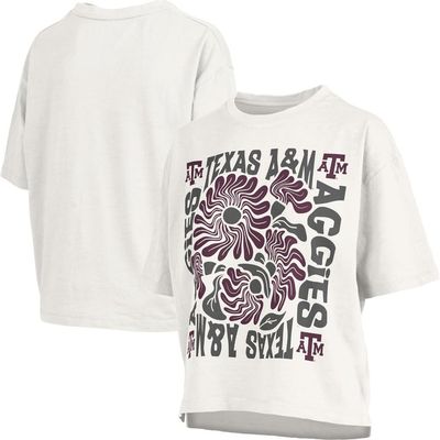 PRESSBOX Women's Pressbox White Texas A&M Aggies Elena Oversized Slub T-Shirt 