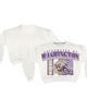 PRESSBOX Women's Pressbox White Washington Huskies Oversized Janice Retro Waist-Length Sweatshirt  - 1