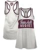 PRESSBOX Women's Pressbox White/Maroon Texas A&M Aggies Tracy Racerback Burnout Tank Top  - 1