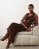 Pretty Lavish Pretty Lavish Ainsley devore cowl neck scarf detail maxi dress in brown - 3