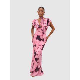 Pretty Lavish Pretty Lavish Andi V-Neck Frill Maxi Dress