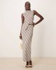 Pretty Lavish Pretty Lavish asymmetric stripe jersey maxi skirt in brown and cream - part of a set - 1
