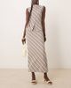 Pretty Lavish Pretty Lavish asymmetric stripe jersey maxi skirt in brown and cream - part of a set - 4