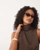Pretty Lavish Pretty Lavish Breya satin scarf neck sleeveless blouse in chocolate-Brown - 2