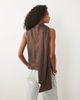Pretty Lavish Pretty Lavish Breya satin scarf neck sleeveless blouse in chocolate-Brown - 4