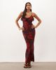 Pretty Lavish Pretty Lavish cami cowl ruffle detail maxi dress in burgundy red floral-Multi - 1