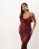 Pretty Lavish Pretty Lavish cami cowl ruffle detail maxi dress in burgundy red floral-Multi - 3