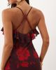 Pretty Lavish Pretty Lavish cami cowl ruffle detail maxi dress in burgundy red floral-Multi - 4