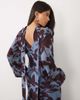 Pretty Lavish Pretty Lavish chiffon v neck scarf detail draped batwing sleeve maxi dress in blue floral print-Multi - 2