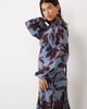 Pretty Lavish Pretty Lavish chiffon v neck scarf detail draped batwing sleeve maxi dress in blue floral print-Multi - 3