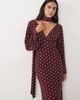 Pretty Lavish Pretty Lavish chiffon v neck scarf detail long sleeve maxi dress in wine polka dot print-Multi - 3