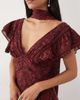 Pretty Lavish Pretty Lavish chiffon v neck tie detail frill sleeve maxi dress in red floral print-Multi - 2