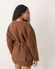Pretty Lavish Pretty Lavish collarless cinched tailored jacket in brown - part of a set - 4