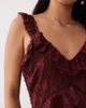 Pretty Lavish Pretty Lavish devore frill detailing cami maxi dress in mahogany red-Brown - 4