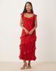Pretty Lavish Pretty Lavish devore frill sleeves scarf detail ruffle maxi dress in red - 1