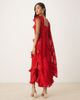 Pretty Lavish Pretty Lavish devore frill sleeves scarf detail ruffle maxi dress in red - 3