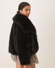 Pretty Lavish Pretty Lavish exaggerated collar faux fur coat in black - 2