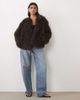 Pretty Lavish Pretty Lavish faux fur shaggy cropped coat in chocolate-Brown - 2