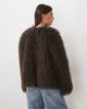 Pretty Lavish Pretty Lavish faux fur shaggy cropped coat in chocolate-Brown - 3
