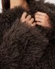 Pretty Lavish Pretty Lavish faux fur shaggy cropped coat in chocolate-Brown - 4