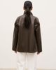 Pretty Lavish Pretty Lavish faux leather funnel neck bomber jacket in chocolate-Brown - 3