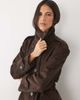 Pretty Lavish Pretty Lavish faux suede funnel neck longline trench coat in brown - 2
