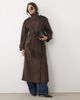 Pretty Lavish Pretty Lavish faux suede funnel neck longline trench coat in brown - 4