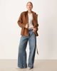 Pretty Lavish Pretty Lavish faux suede tie waist jacket in brown - 1