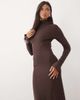 Pretty Lavish Pretty Lavish flared sleeve knit midaxi dress in chocolate-Brown - 2