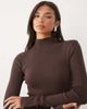 Pretty Lavish Pretty Lavish flared sleeve knit midaxi dress in chocolate-Brown - 3