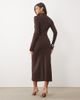 Pretty Lavish Pretty Lavish flared sleeve knit midaxi dress in chocolate-Brown - 4