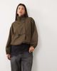 Pretty Lavish Pretty Lavish funnel neck drawcord hem reversible cropped trench coat in brown - 1