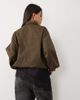 Pretty Lavish Pretty Lavish funnel neck drawcord hem reversible cropped trench coat in brown - 3