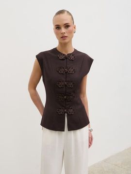 Pretty Lavish Pretty Lavish Hollyn Sleeveless Waistcoat