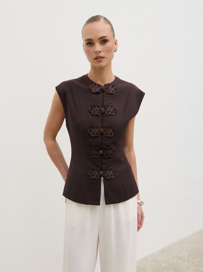 Pretty Lavish Pretty Lavish Hollyn Sleeveless Waistcoat