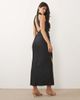 Pretty Lavish Pretty Lavish Kiara satin halter neck open back maxi dress in black and gold poppy floral-Multi - 4