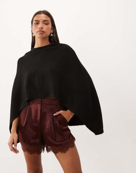 Pretty Lavish Pretty Lavish knit cape detail mini dress in black