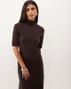 Pretty Lavish Pretty Lavish knit high neck short sleeve maxi dress in chocolate-Brown - 2