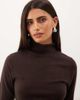 Pretty Lavish Pretty Lavish knit high neck short sleeve maxi dress in chocolate-Brown - 3