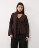 Pretty Lavish Pretty Lavish knit scarf detail cardigan in chocolate-Brown - 1