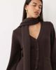 Pretty Lavish Pretty Lavish knit scarf detail cardigan in chocolate-Brown - 2