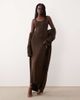 Pretty Lavish Pretty Lavish knit scoop neck maxi dress in brown - part of a set - 1