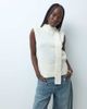 Pretty Lavish Pretty Lavish knit sleeveless high neck scarf top in cream-White - 1