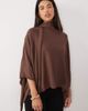 Pretty Lavish Pretty Lavish light knit scarf cape sweater in chocolate-Brown - 1