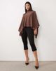 Pretty Lavish Pretty Lavish light knit scarf cape sweater in chocolate-Brown - 2