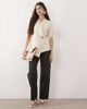 Pretty Lavish Pretty Lavish open sleeve hardware detail wrap jacket in cream-White - 1