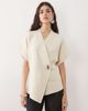 Pretty Lavish Pretty Lavish open sleeve hardware detail wrap jacket in cream-White - 2